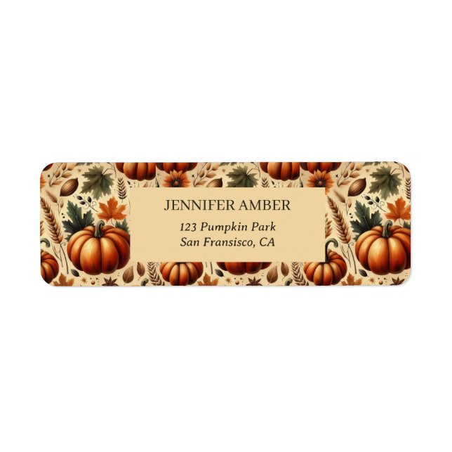 Pumpkin Rustic Fall & Autumn Leaves Seasonal Mail (Front)