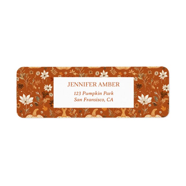 Pumpkin Rustic Fall & Autumn Leaves Seasonal Mail (Front)