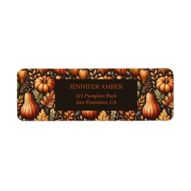 Pumpkin Rustic Fall & Autumn Leaves Seasonal Mail (Front)