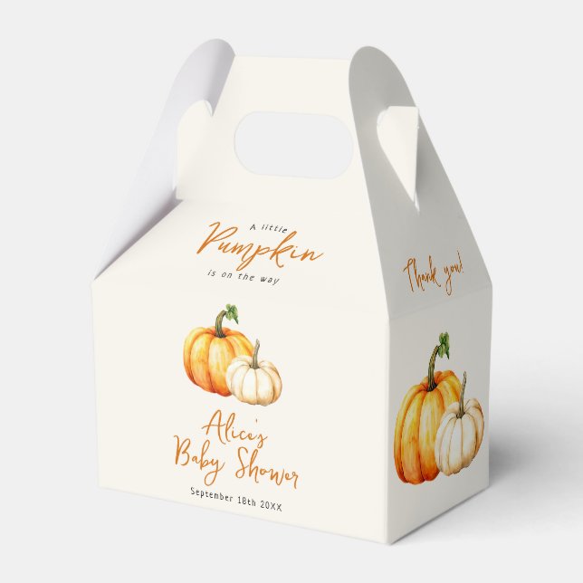 Pumpkin Rustic Fall Baby Shower Favour Box (Front Side)
