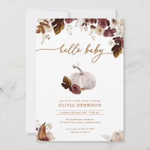 Pumpkin Rustic Fall Baby Shower Invitation