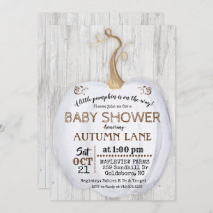 Pumpkin Rustic Fall Baby Shower Invitation
