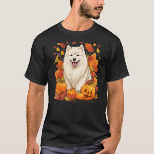 Pumpkin Samoyed Dog Halloween Thanksgiving T-Shirt