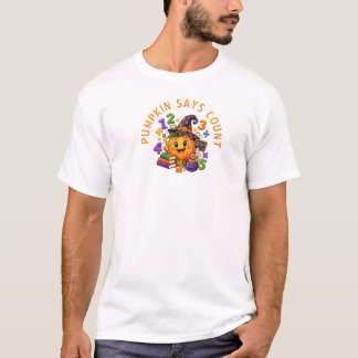 Pumpkin Says Count Math Teacher Halloween T-Shirt