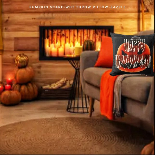 Pumpkin Scare-Wht Cushion (Creator Uploaded)