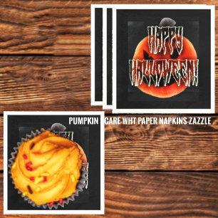 Pumpkin Scare-Wht Napkin