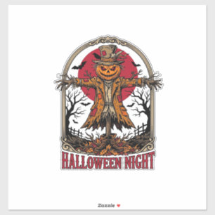 Pumpkin Scarecrow Halloween Vintage Engraving Art