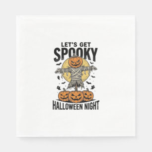Pumpkin Scarecrow Shirt Vintage Halloween Graphic_ Napkin