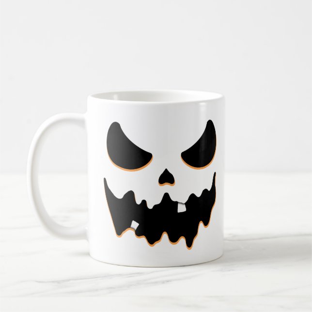 Pumpkin Scary Face Coffee Mug (Left)