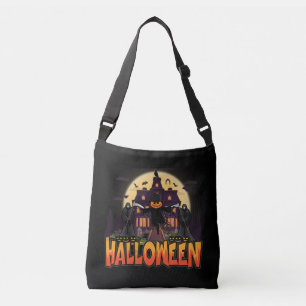 Pumpkin Scary House, Halloween Crossbody Bag