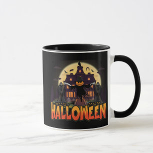 Pumpkin Scary House, Halloween Mug