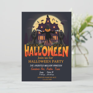Pumpkin Scary House, Halloween Planner Party  Invitation