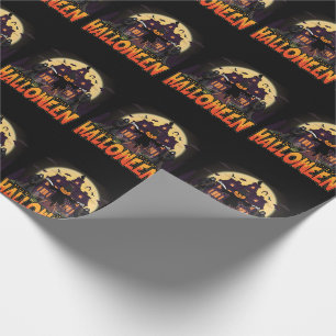 Pumpkin Scary House, Halloween Wrapping Paper