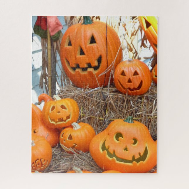 pumpkin scary spooky halloween jack o lantern jigsaw puzzle (Vertical)