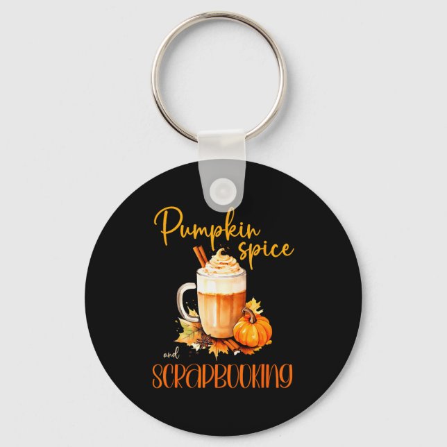 Pumpkin Sce &amp; Scrapbooking _ Cute Autumn Rusti Key Ring (Front)