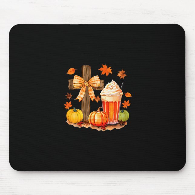 Pumpkin Sce And Jesus Christ Cross Pumpkin Christi Mouse Mat (Front)