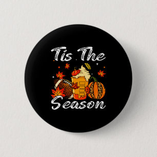 Pumpkin Sce Football Tis The Season Fall Thanksgiv 6 Cm Round Badge
