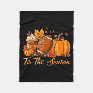 Pumpkin Sce Football Tis The Season Fall Thanksgiv Fleece Blanket