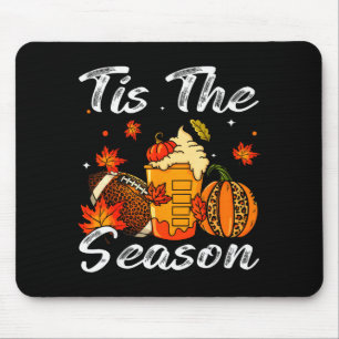 Pumpkin Sce Football Tis The Season Fall Thanksgiv Mouse Mat