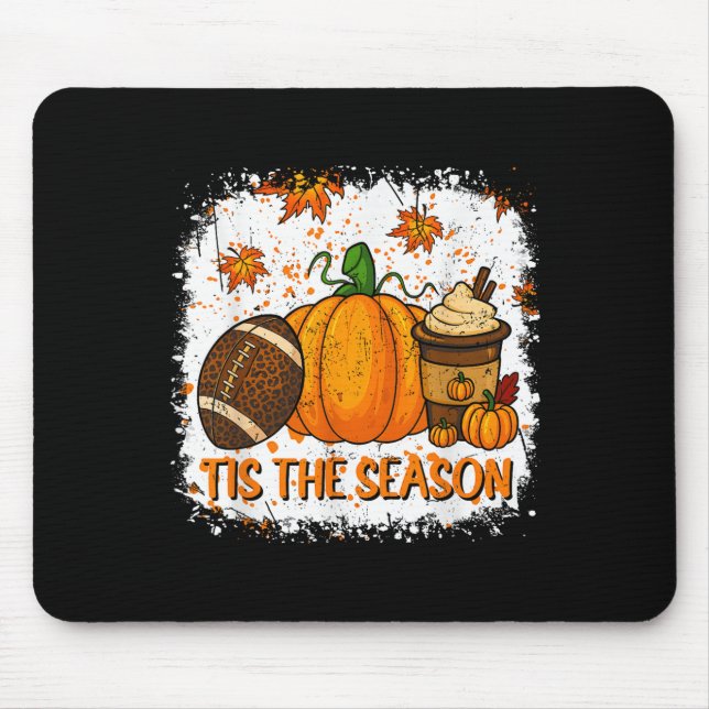 Pumpkin Sce Football Tis The Season Fall Thanksgiv Mouse Mat (Front)