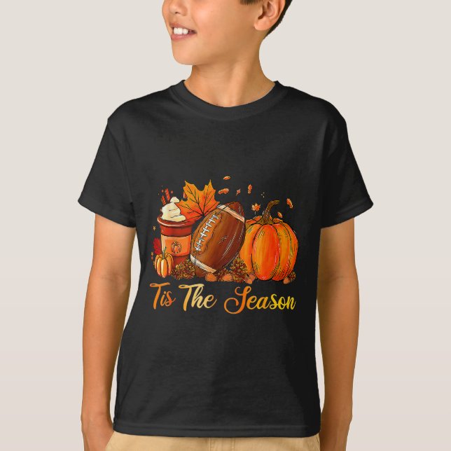 Pumpkin Sce Football Tis The Season Fall Thanksgiv T-Shirt (Front)