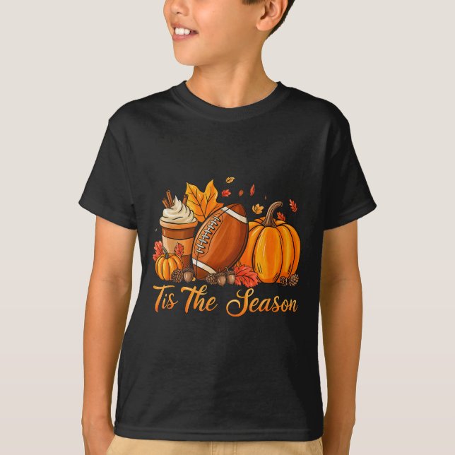 Pumpkin Sce Football Tis The Season Fall Thanksgiv T-Shirt (Front)