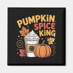 Pumpkin Sce King Cute Fall Coffee Design Magnet