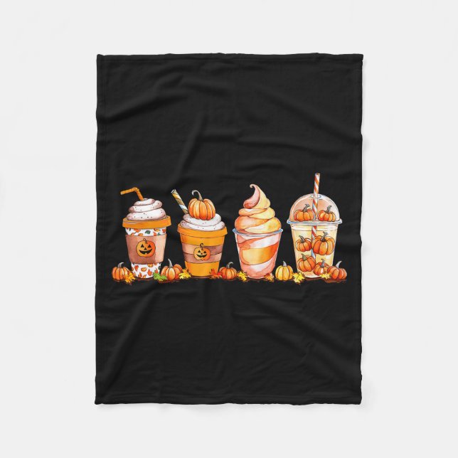 Pumpkin Sce Latte, Fall Coffee, Pumpkin Sce Thanks Fleece Blanket (Front)