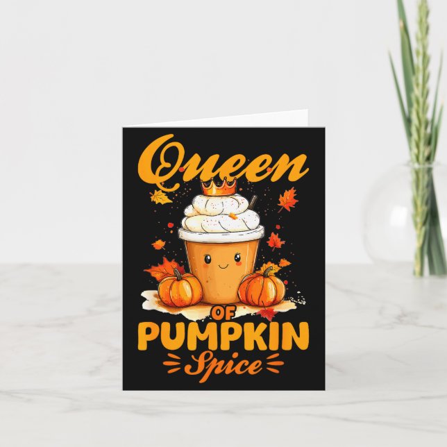 Pumpkin Sce Latte Fall Season Queen Of Pumpkin Sce Card (Front)