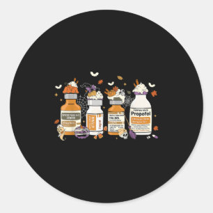 Pumpkin Sce Profol Ativan Versed Haldol Halloween Classic Round Sticker