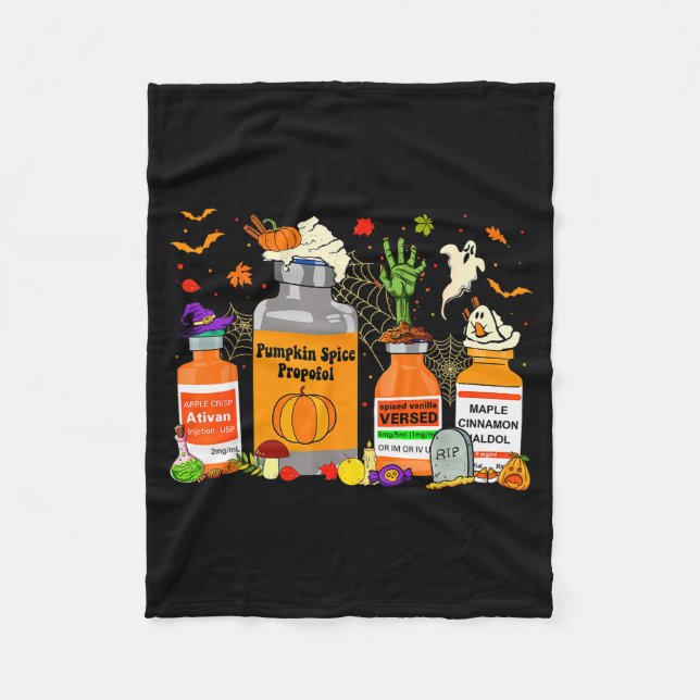 Pumpkin Sce Profol Ativan Versed Haldol Halloween  Fleece Blanket (Front)