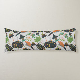 Pumpkin seamless pattern carrot black and white body cushion