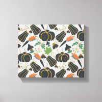 Pumpkin seamless pattern carrot black and white
