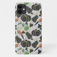Pumpkin seamless pattern carrot black and white