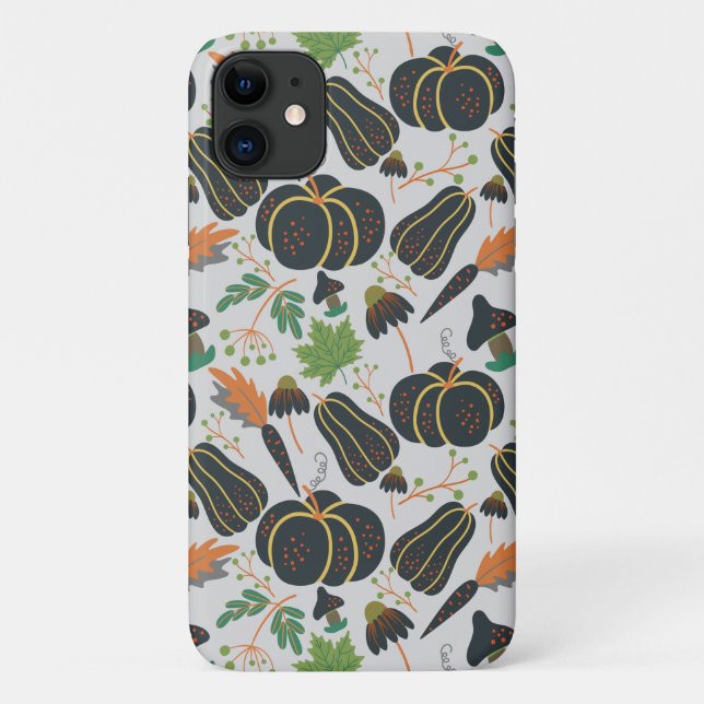 Pumpkin seamless pattern carrot black and white Case-Mate iPhone case (Back)