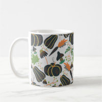 Pumpkin seamless pattern carrot black and white