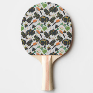 Pumpkin seamless pattern carrot black and white ping pong paddle