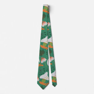 Pumpkin seamless pattern carrots and mushrooms tie