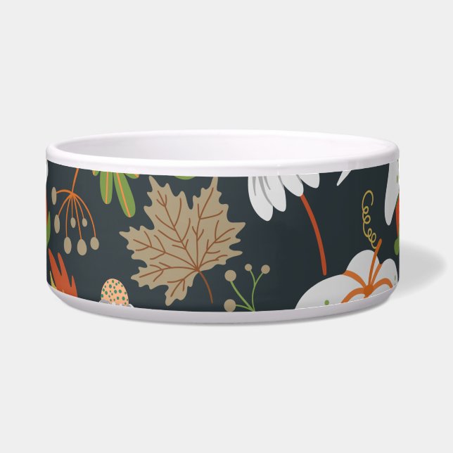 Pumpkin seamless pattern floral black and white (Front)