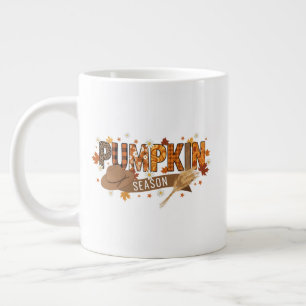 Pumpkin season autumn mug, cozy fall aesthetic large coffee mug