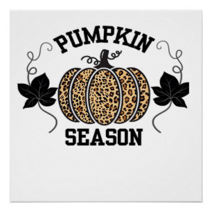 Pumpkin Season  Cheetah Print Pumpkin Fall Design 