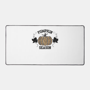 Pumpkin Season  Cheetah Print Pumpkin Fall Design  Desk Mat