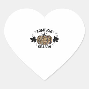 Pumpkin Season  Cheetah Print Pumpkin Fall Design  Heart Sticker