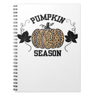 Pumpkin Season Cheetah Print Pumpkin Fall Design Notebook