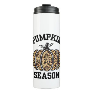 Pumpkin Season Cheetah Print Pumpkin Fall Design Thermal Tumbler