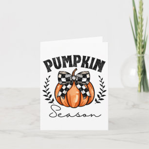 Pumpkin Season Coquette Pumpkin Bow Halloween Spoo Card