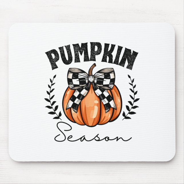 Pumpkin Season Coquette Pumpkin Bow Halloween Spoo Mouse Mat (Front)