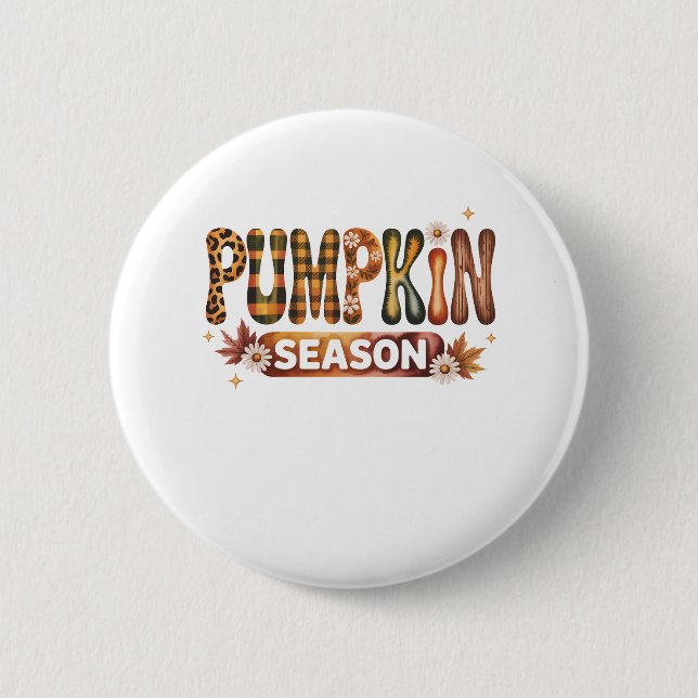 Pumpkin Season Fall Boho 6 Cm Round Badge (Front)