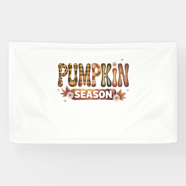 Pumpkin Season Fall Boho Banner (Horizontal)