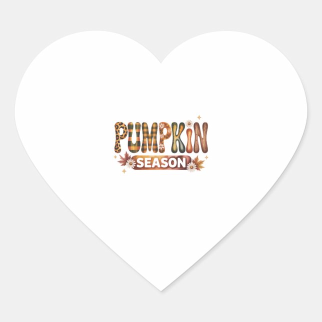 Pumpkin Season Fall Boho Heart Sticker (Front)